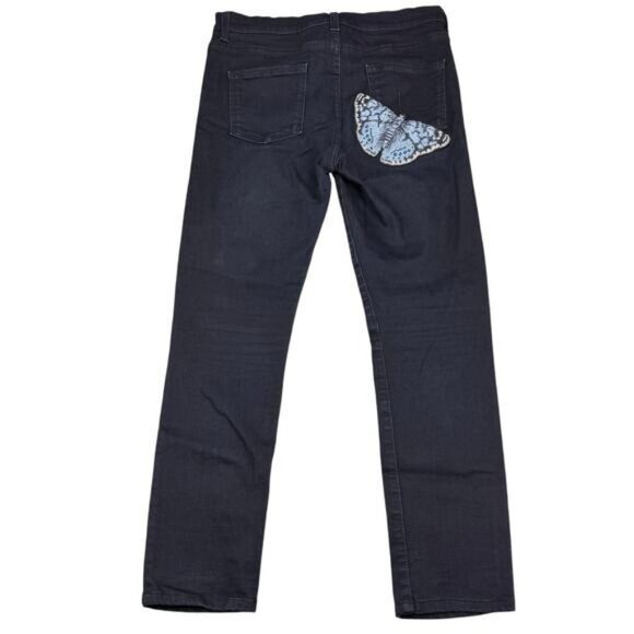 GUCCI Appliqué Black Butterfly Skinny Denim Jean Sz 28 - Picture 4 of 9